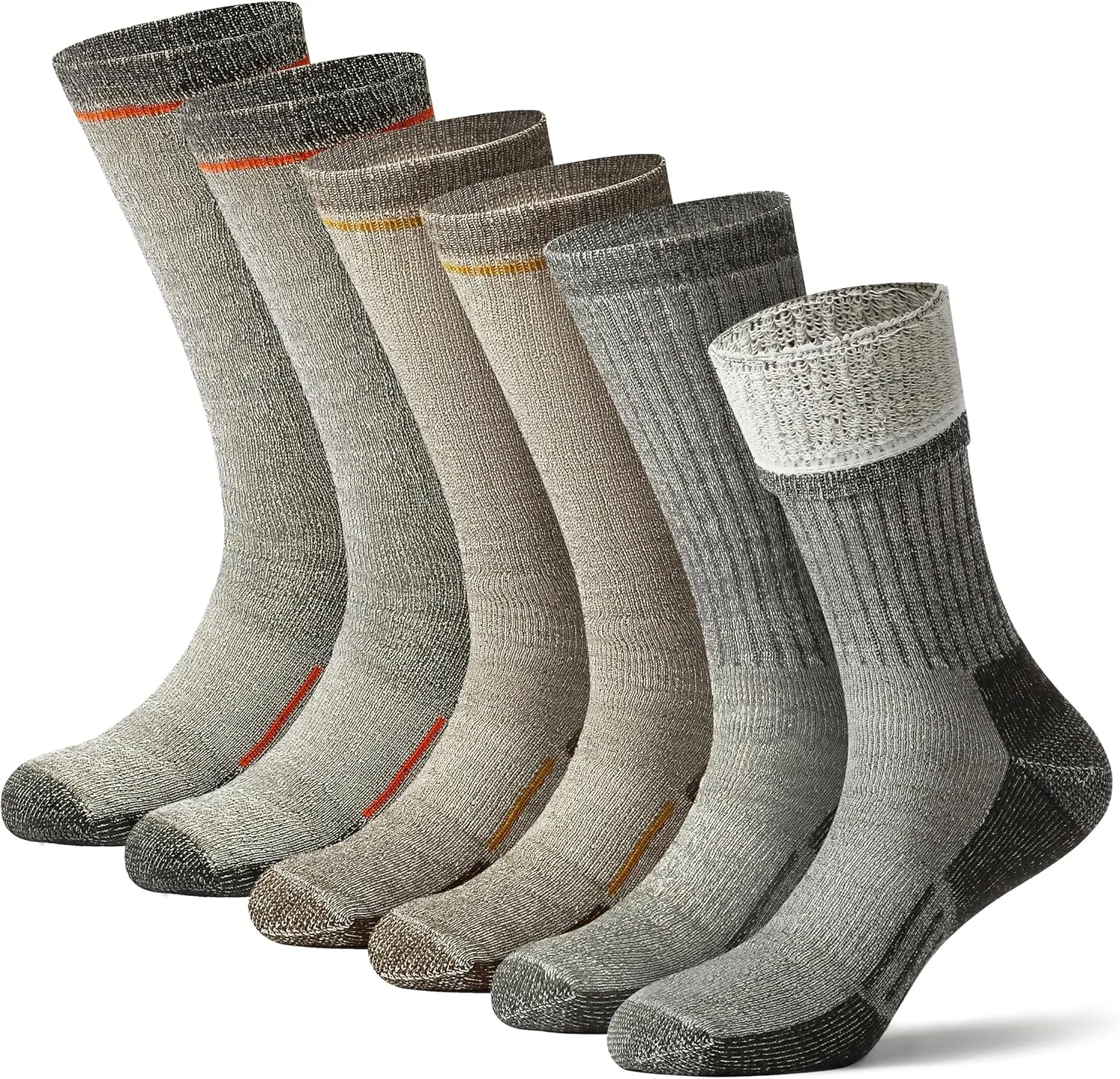 ACUSHLA Merino Wool Hiking Socks for Men & Women, Thick Warm Breathable Cushion Crew Socks Thermal Boot Socks, 3 Pairs