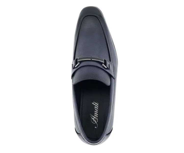 Amali Gerald Navy Men’s Slip On Dress Shoes Rubber Sole