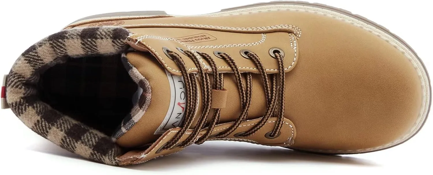 ANJOUFEMME Work Hiking Boots for Women Waterproof - Womens Outdoor Ankle Boots Lightweight Snow Winter Boots for Trekking Walking