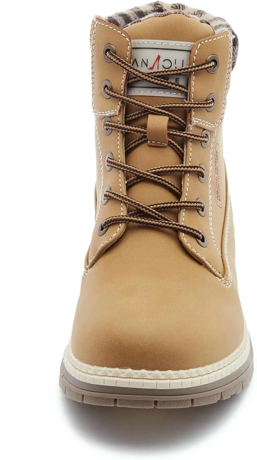 ANJOUFEMME Work Hiking Boots for Women Waterproof - Womens Outdoor Ankle Boots Lightweight Snow Winter Boots for Trekking Walking