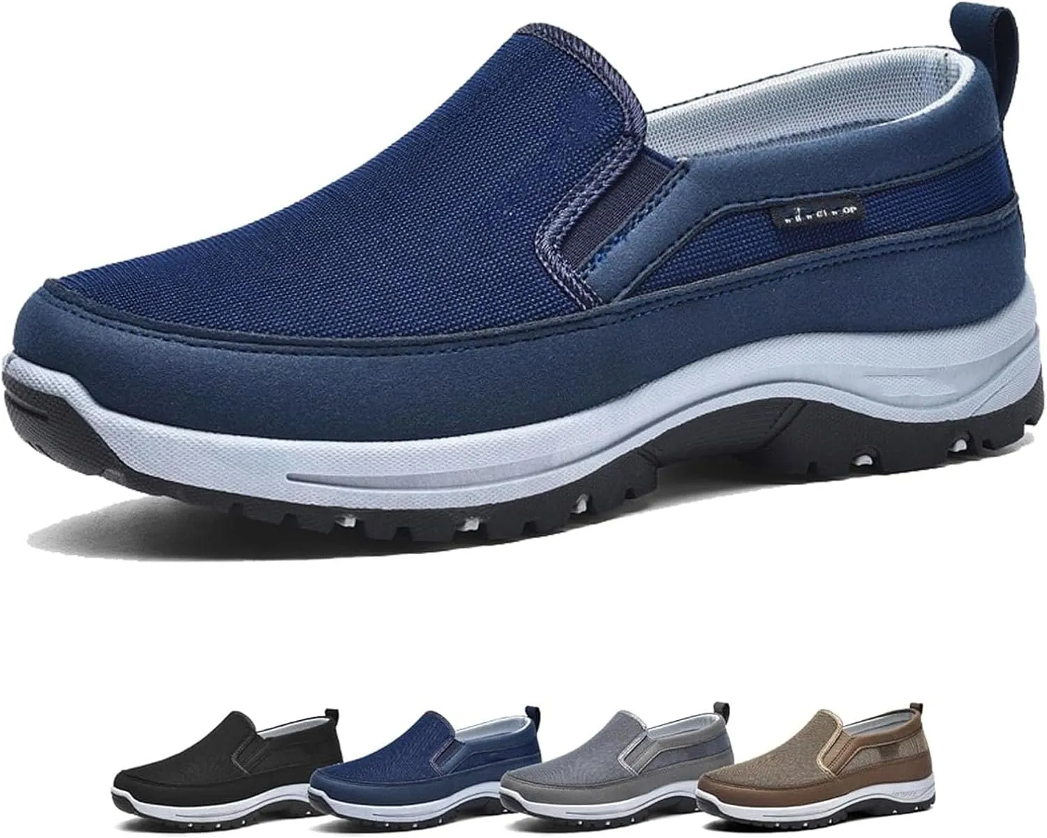 Auguscare Shoes Men, Men's Arch Support Slip-On Canvas Loafers, Comfortable Breathable Shoes Sneakers