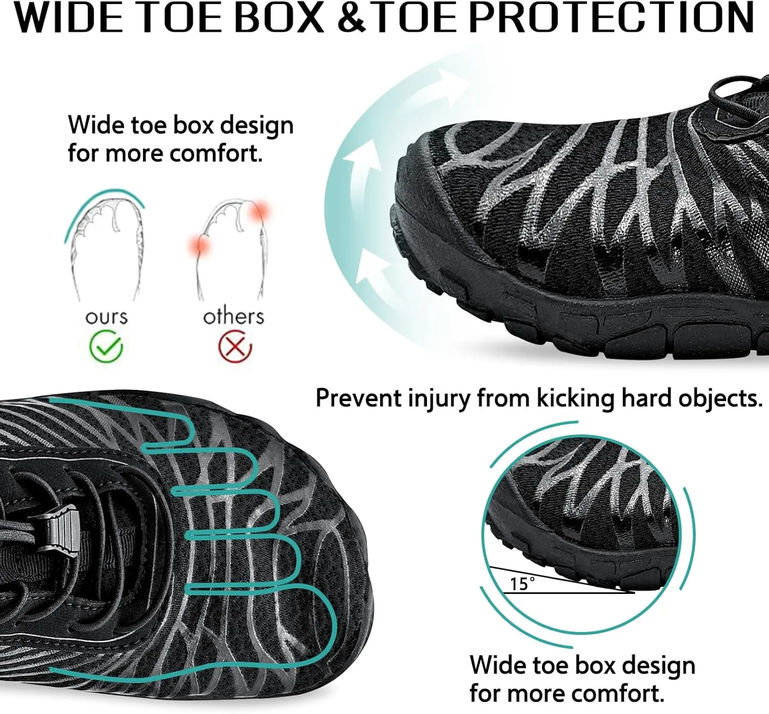 Barefoot Shoes Women Men Hike Comfortable Grounded Lightweight Footwear Non-Slip Sole Wide Toe Box