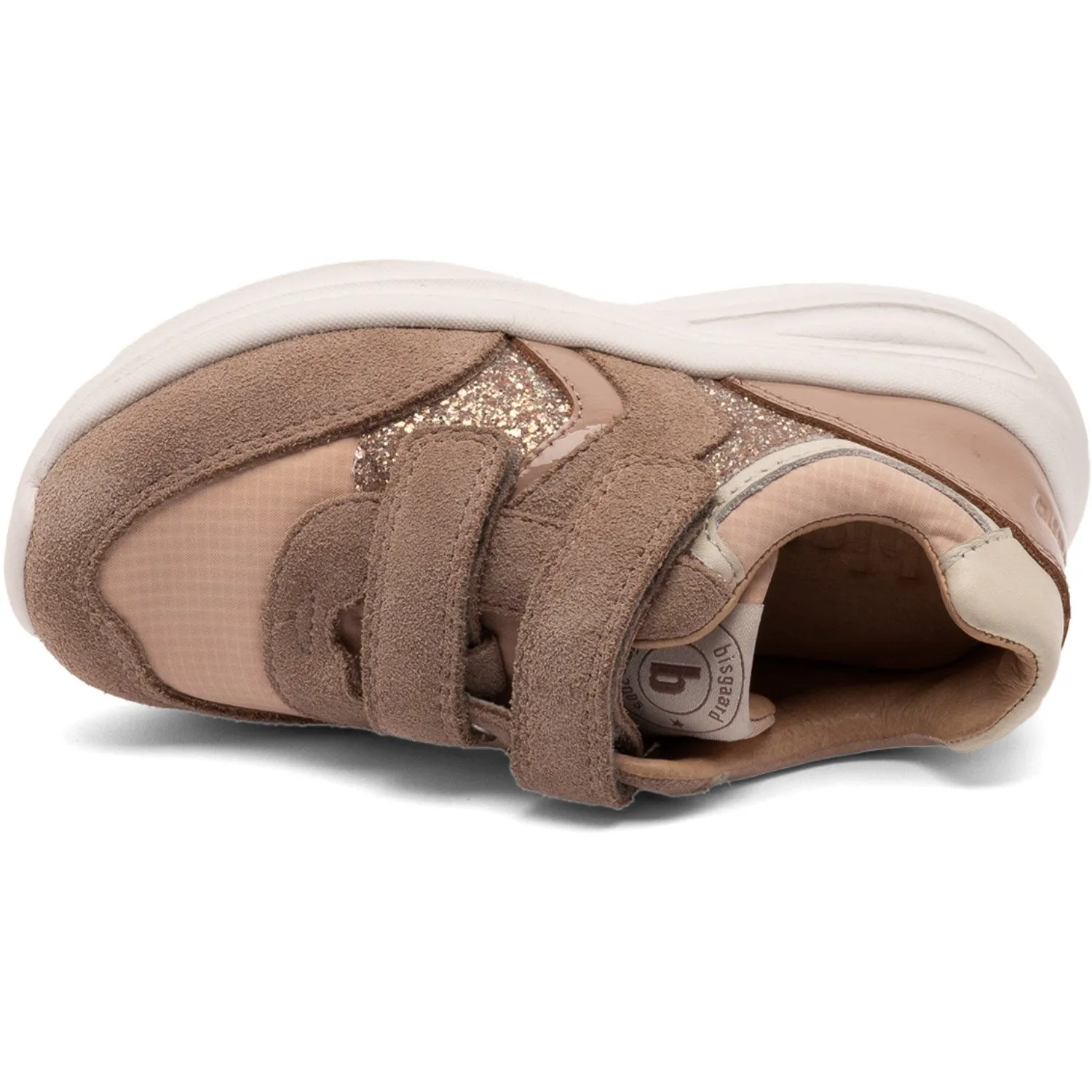 Bisgaard Taupe Glitter Yuki Glitter Velcro Shoe