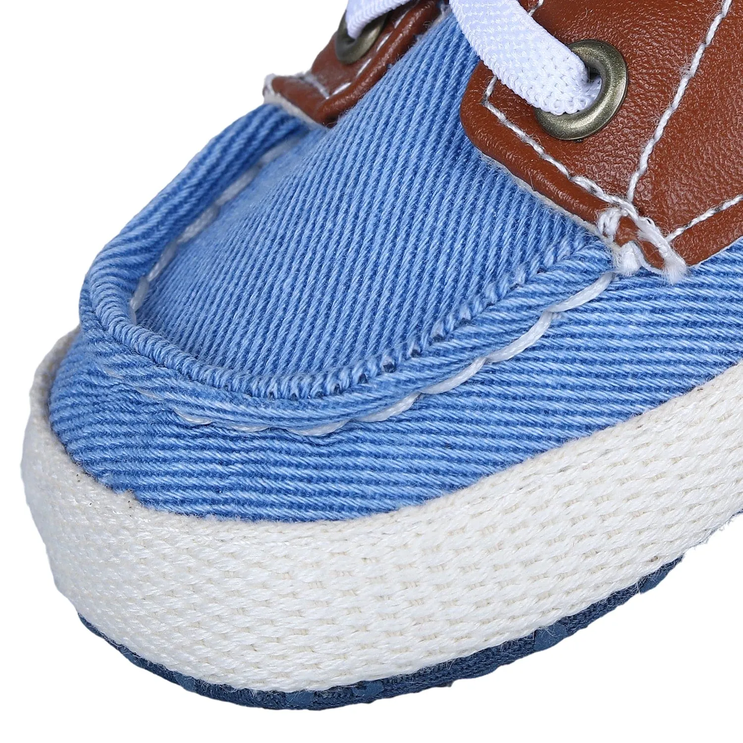 Colour Blocked Stylish Boat Slip-On Booties - Blue