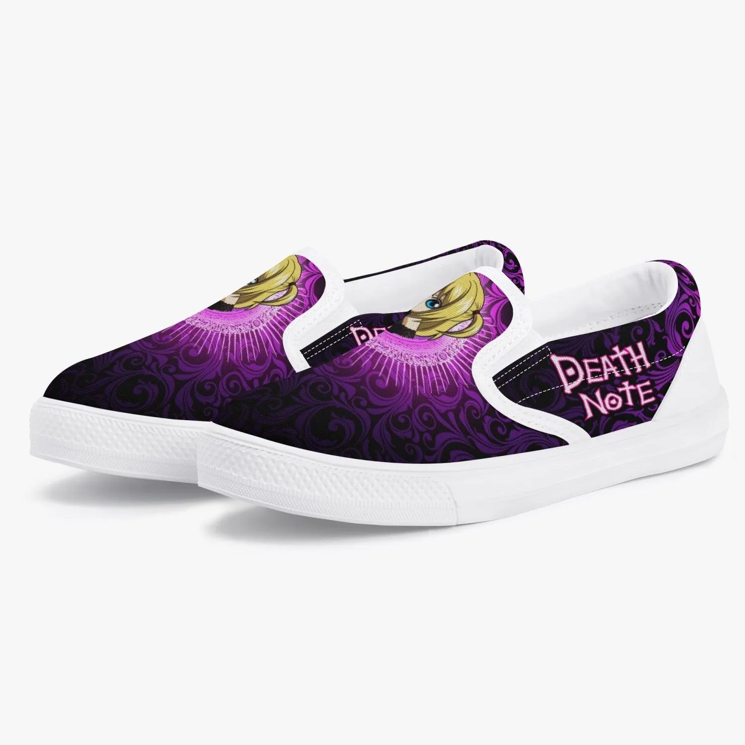 Death Note Misa Purple Kids Slip Ons Anime Shoes