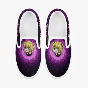 Death Note Misa Purple Kids Slip Ons Anime Shoes