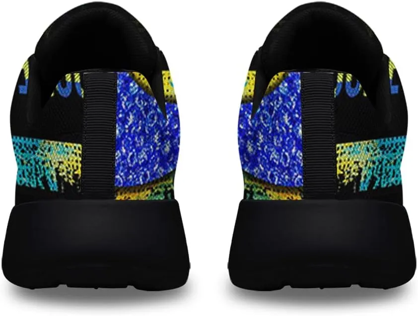 Down Syndrome Awareness Shoes, Lace Up Walking Sneakers, Running Shoes Mesh Breathable Sports Trainers