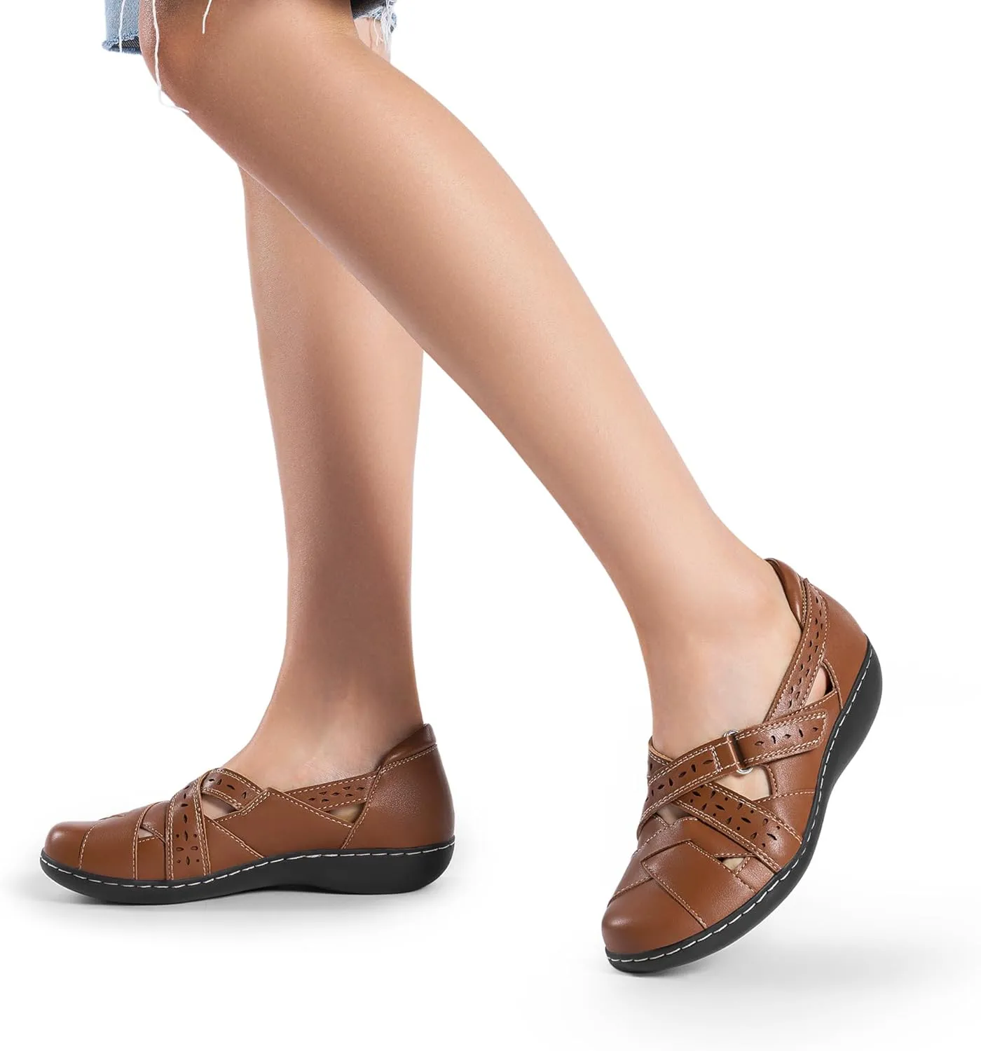 DREAM PAIRS Women's Loafers Slip On Comfortable Casual Walking Flats Work Shoes Closed Toe Sandals