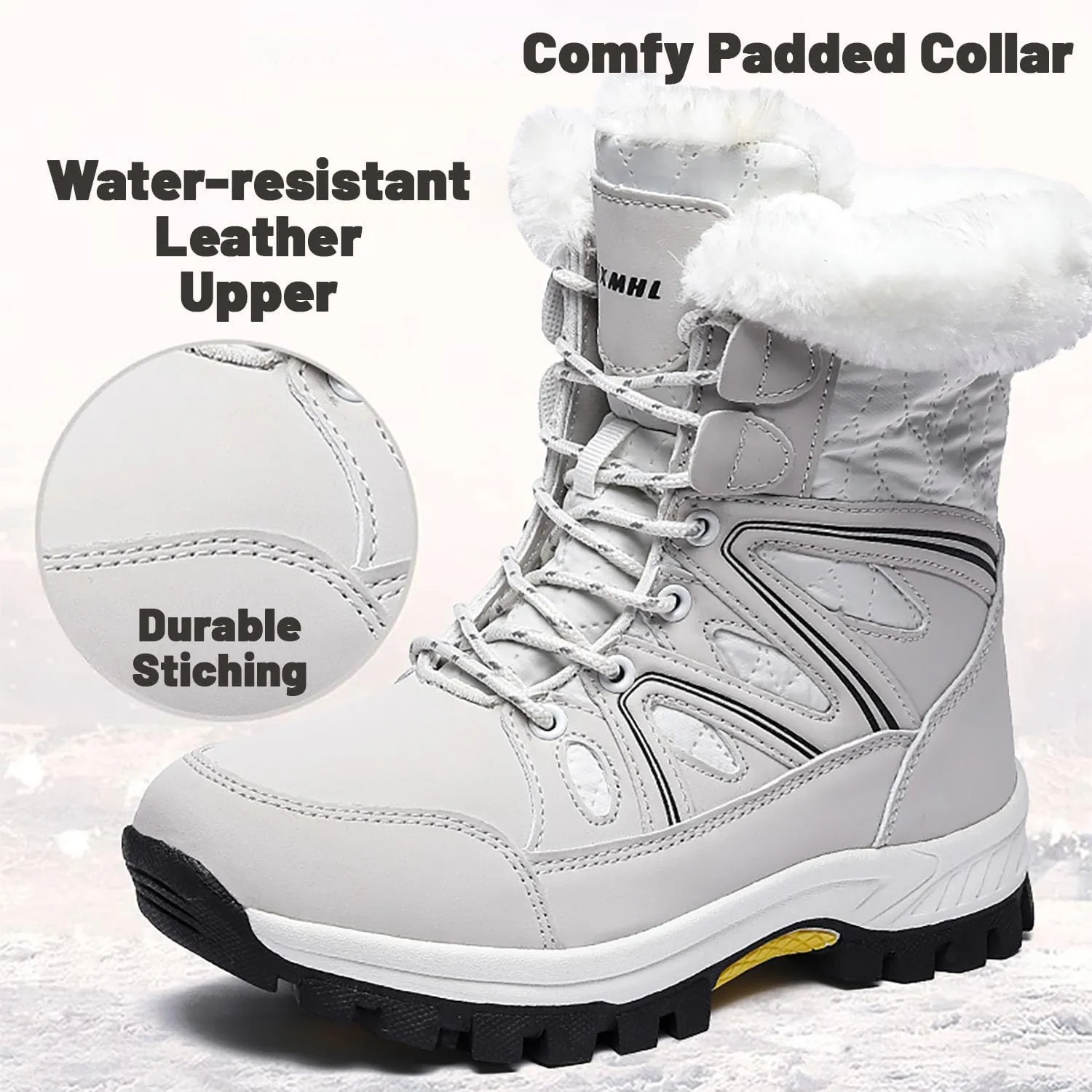 HESBITEUL Boots for Women Outdoor Winter Booties: Snow Boots Lightweight for Skiing
