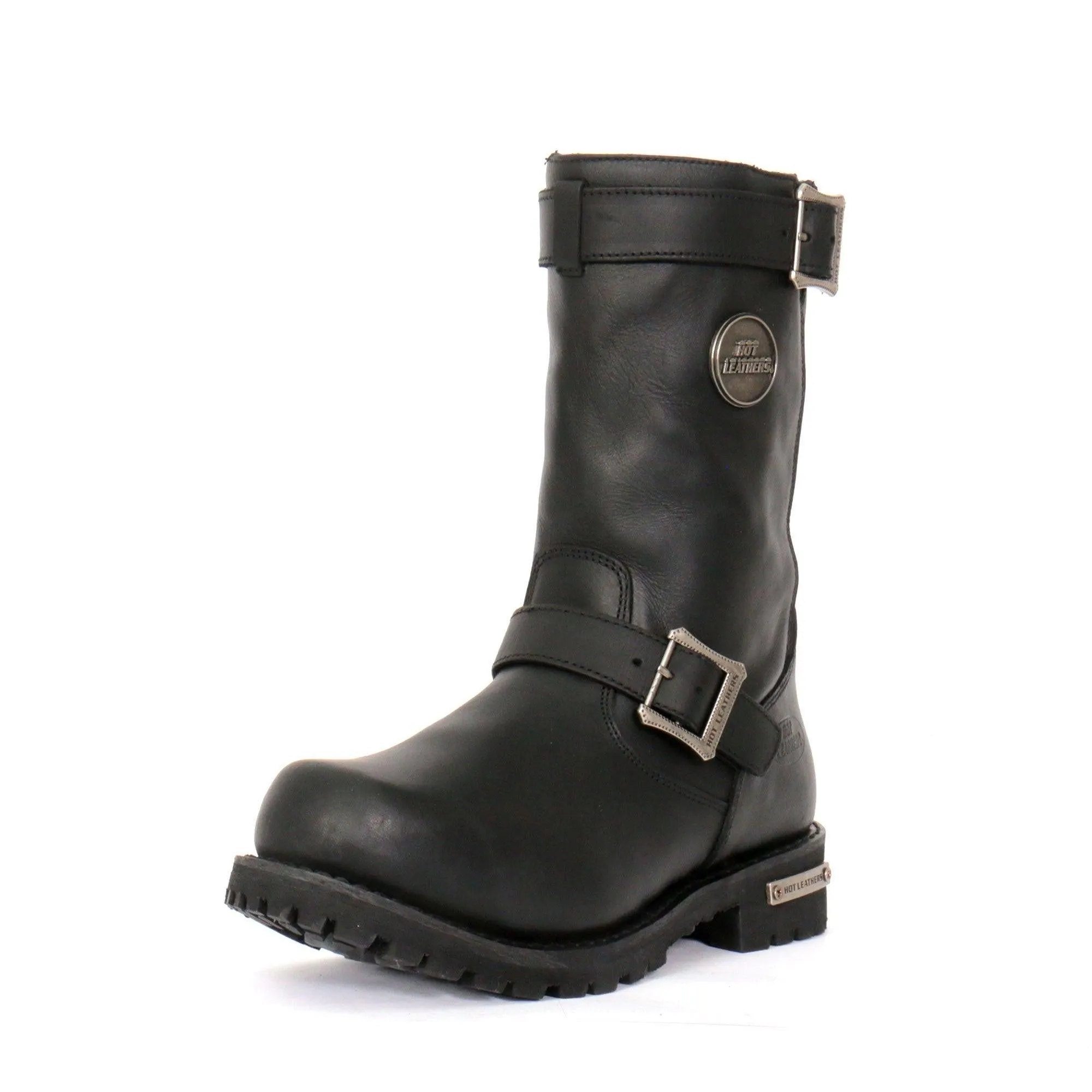 Hot Leathers Men's 10" Tall Round Toe Engineer Boots