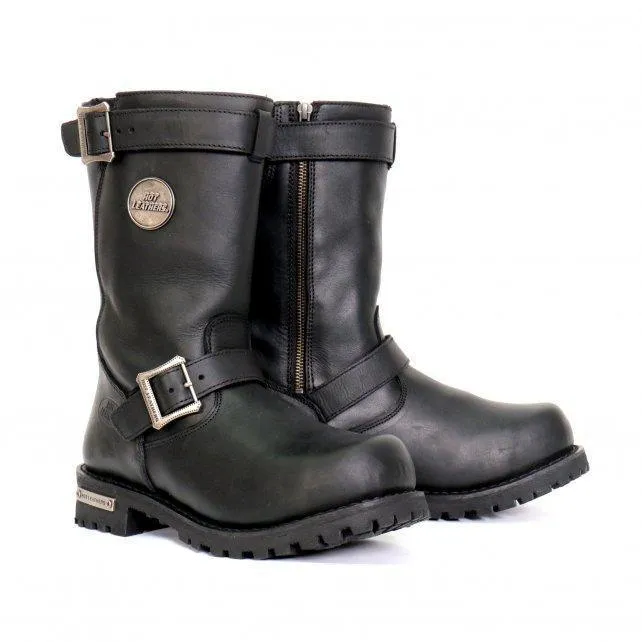 Hot Leathers Men's 10" Tall Round Toe Engineer Boots