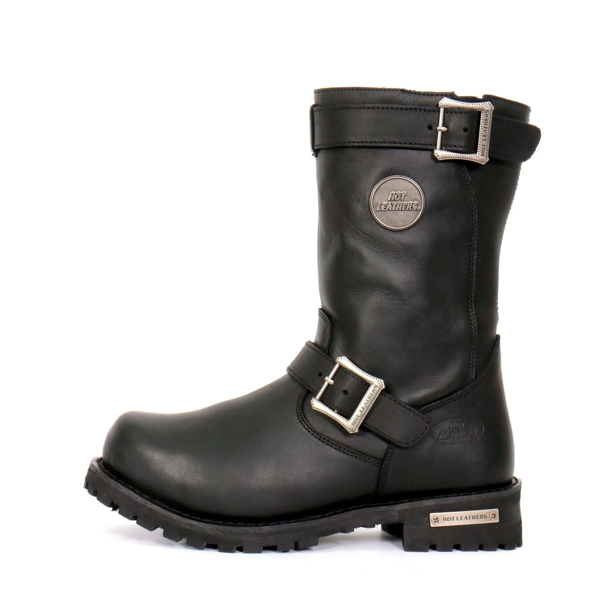 Hot Leathers Men's 10" Tall Round Toe Engineer Boots