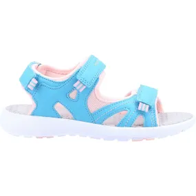 Hush Puppies Lilly Quarter Strap Sandal Girls Shoes in Aqua