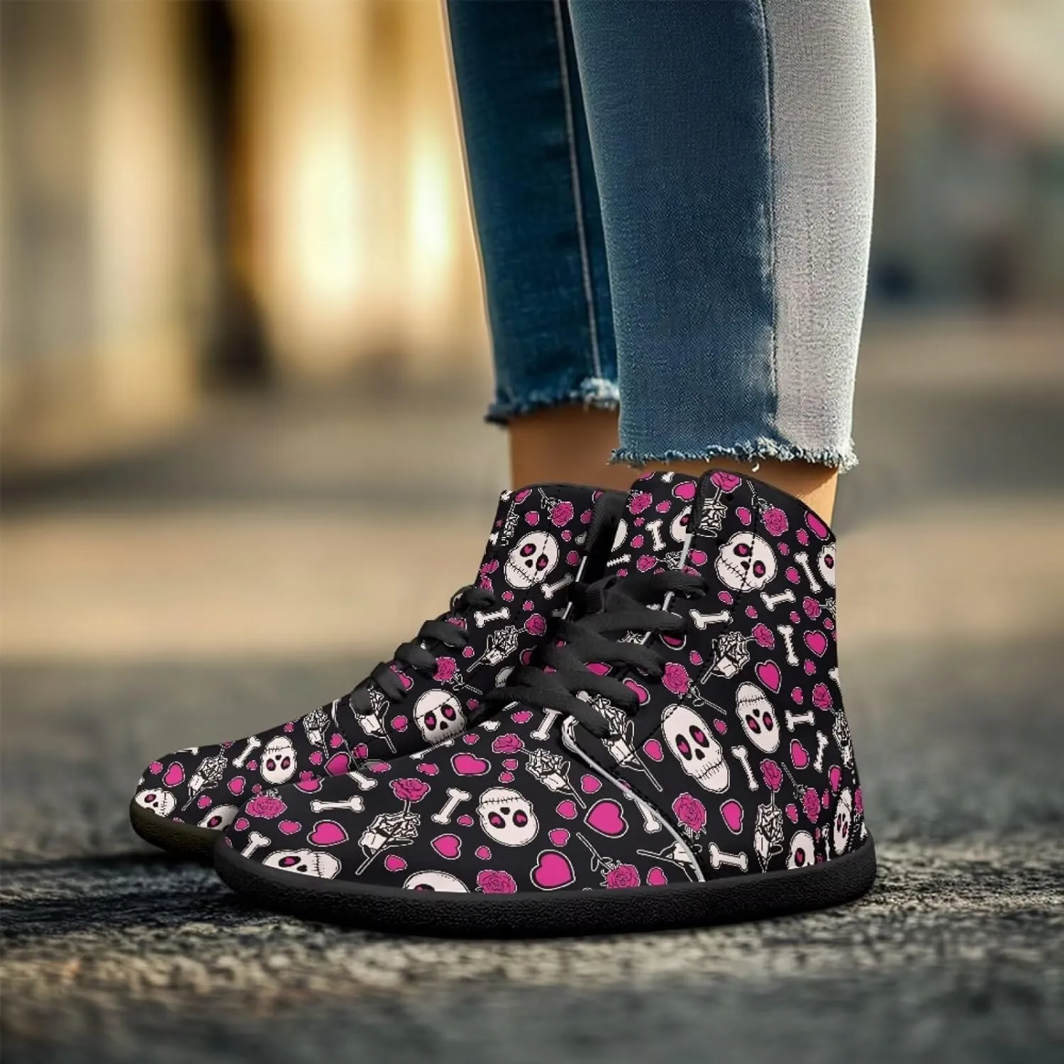 Jeiento Mens Sugar Skull Barefoot Shoes Zero Drop Sole Trail Running Sneakers Wide Toe Box