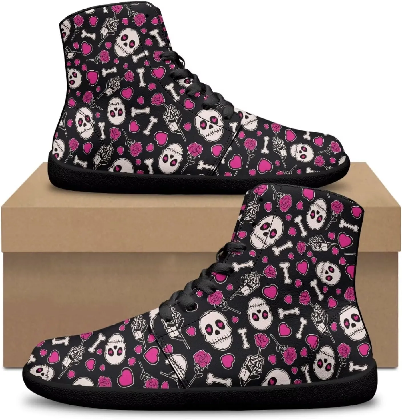 Jeiento Mens Sugar Skull Barefoot Shoes Zero Drop Sole Trail Running Sneakers Wide Toe Box