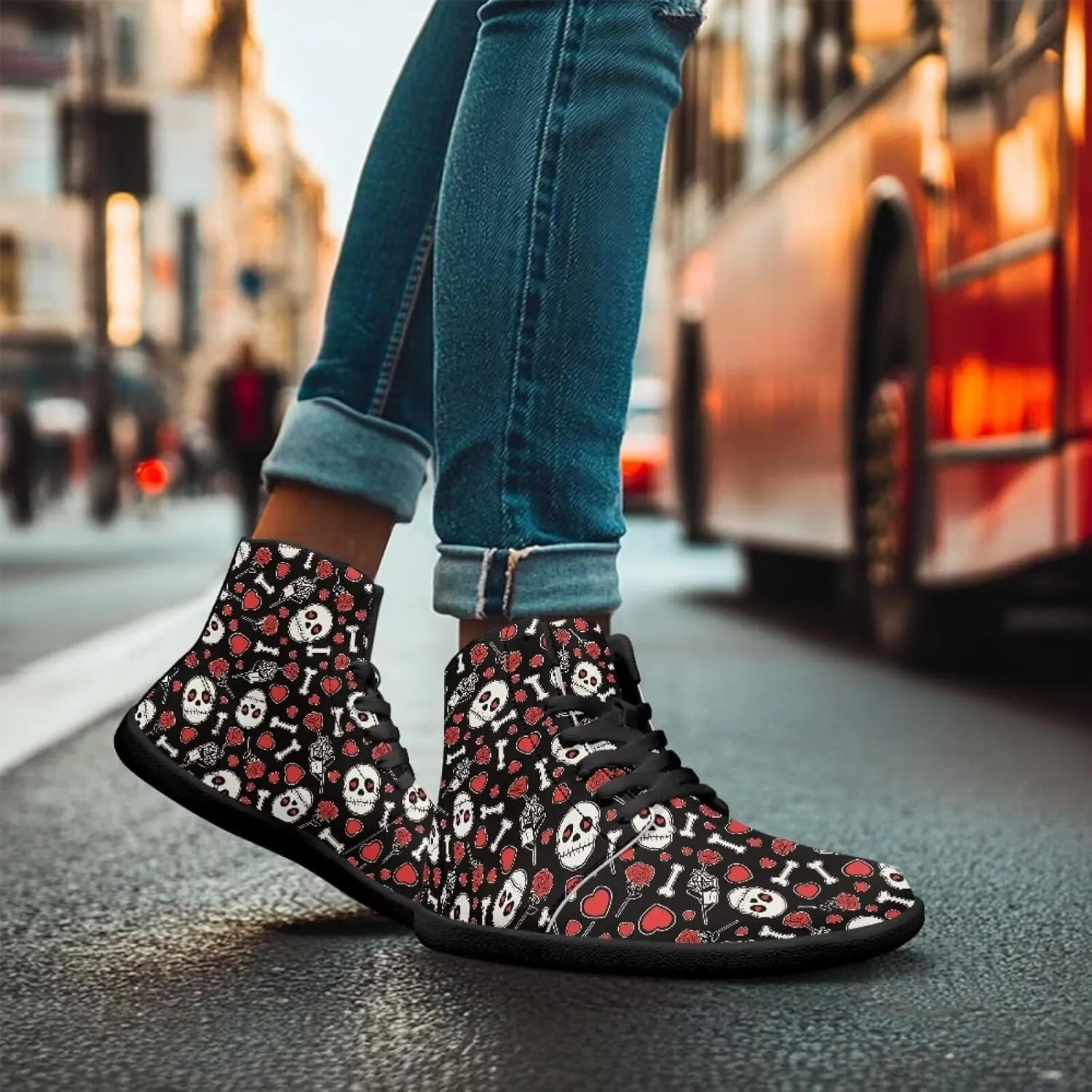 Jeiento Mens Sugar Skull Barefoot Shoes Zero Drop Sole Trail Running Sneakers Wide Toe Box