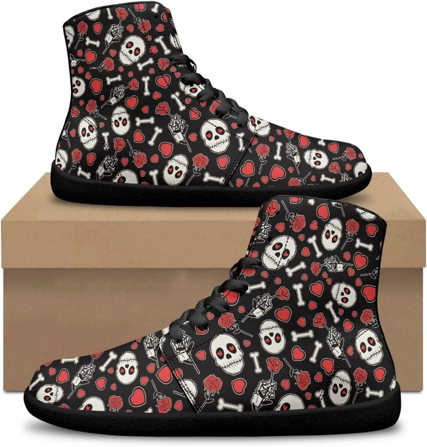 Jeiento Mens Sugar Skull Barefoot Shoes Zero Drop Sole Trail Running Sneakers Wide Toe Box