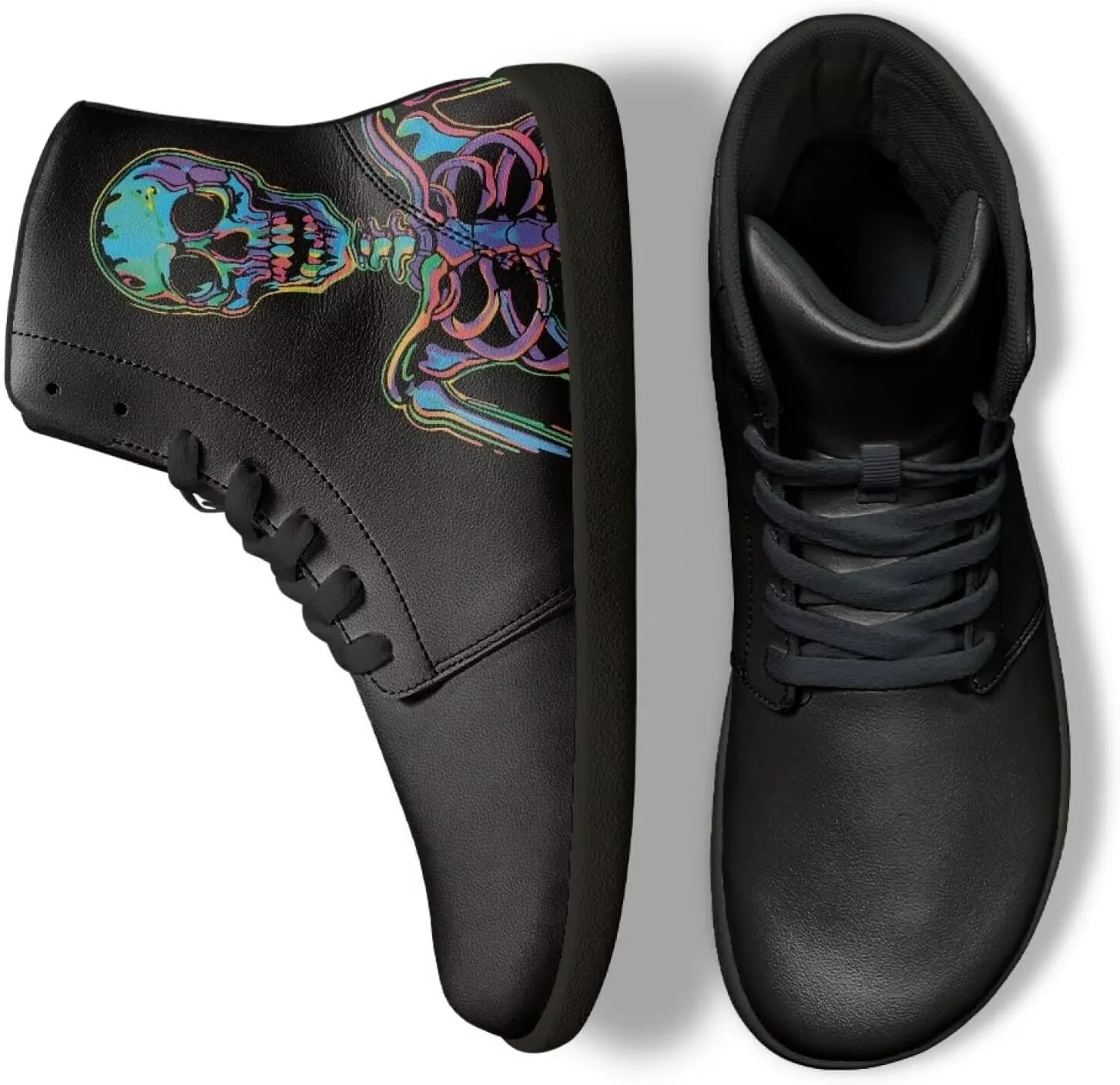 Jeiento Mens Sugar Skull Barefoot Shoes Zero Drop Sole Trail Running Sneakers Wide Toe Box