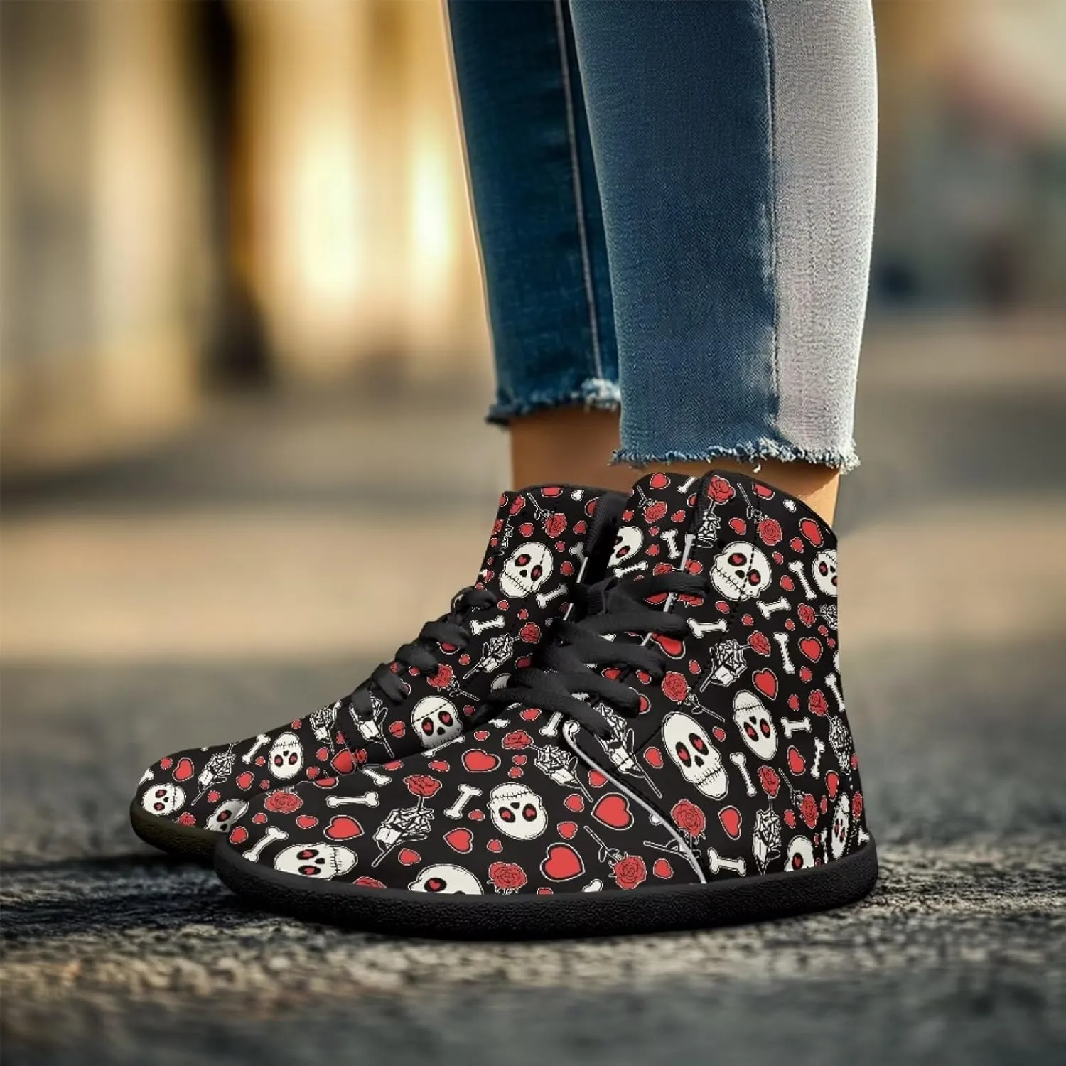 Jeiento Mens Sugar Skull Barefoot Shoes Zero Drop Sole Trail Running Sneakers Wide Toe Box