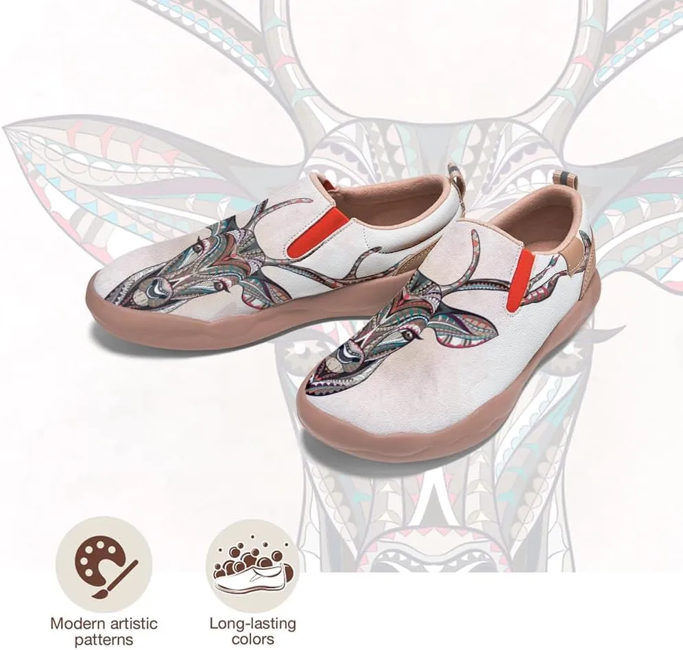 Kid's Walking Travel Shoes Microfiber Casual Slip On Loafers Lightweight Comfort Fashion Sneaker Animal Ethnic Totem