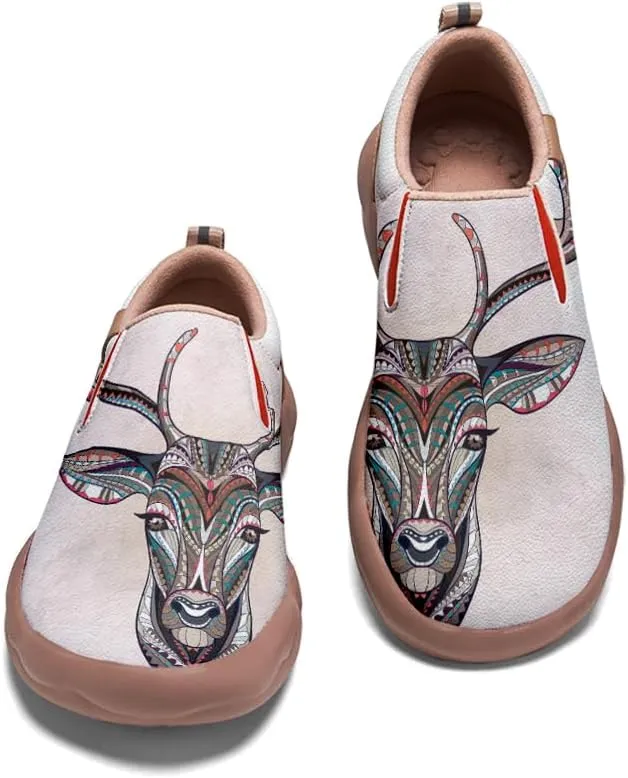 Kid's Walking Travel Shoes Microfiber Casual Slip On Loafers Lightweight Comfort Fashion Sneaker Animal Ethnic Totem