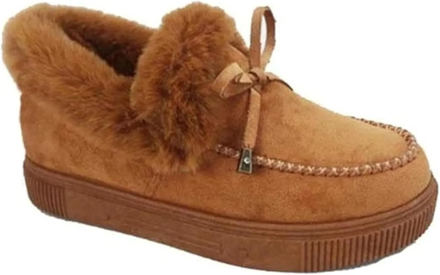 Ladmiple Boots For Women Ankle Booties Winter Warm Fur Lined Snow Boots Outdoor Short Booties Fashion Slip On Loafers Shoes