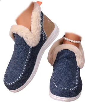 Lausiuoe Boots For Women Ankle Booties Warm Snow Winter Boots Fur Lined Casual Fashion Trendy Anti-Slip Loafers Shoes 2024