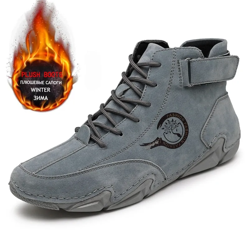 Men Boots Casual Leather Luxury High Top Sneakers Luxury Loafer Shoes for Men Motorcycle Ankle Boots 2023 New In Footwear