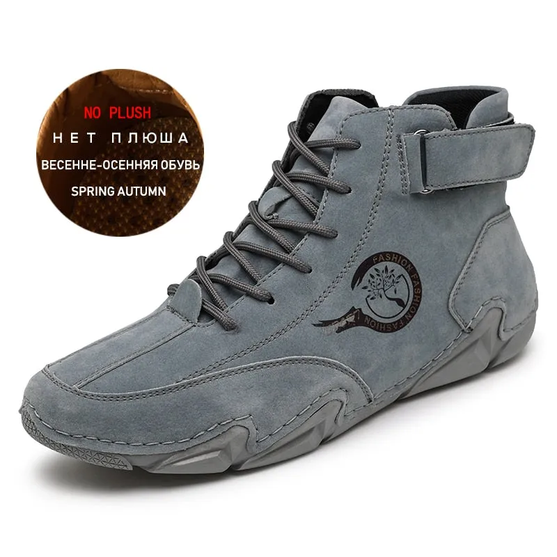 Men Boots Casual Leather Luxury High Top Sneakers Luxury Loafer Shoes for Men Motorcycle Ankle Boots 2023 New In Footwear