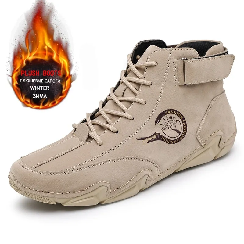 Men Boots Casual Leather Luxury High Top Sneakers Luxury Loafer Shoes for Men Motorcycle Ankle Boots 2023 New In Footwear