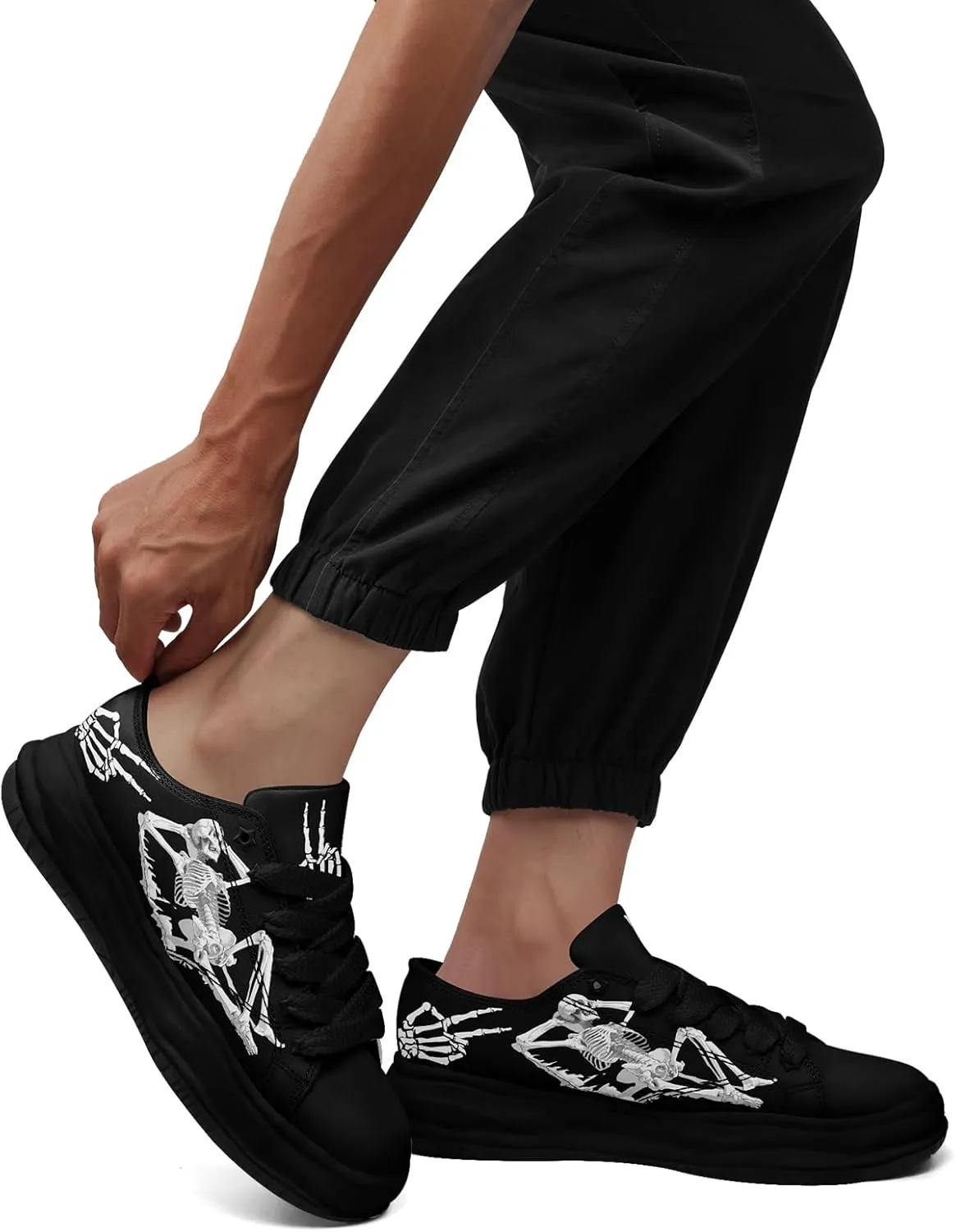 Men's Fashion Canvas Sneaker Low Top Flat Casual Shoes Women's Vibrant Skull Lightweight Comfort Walking Shoes