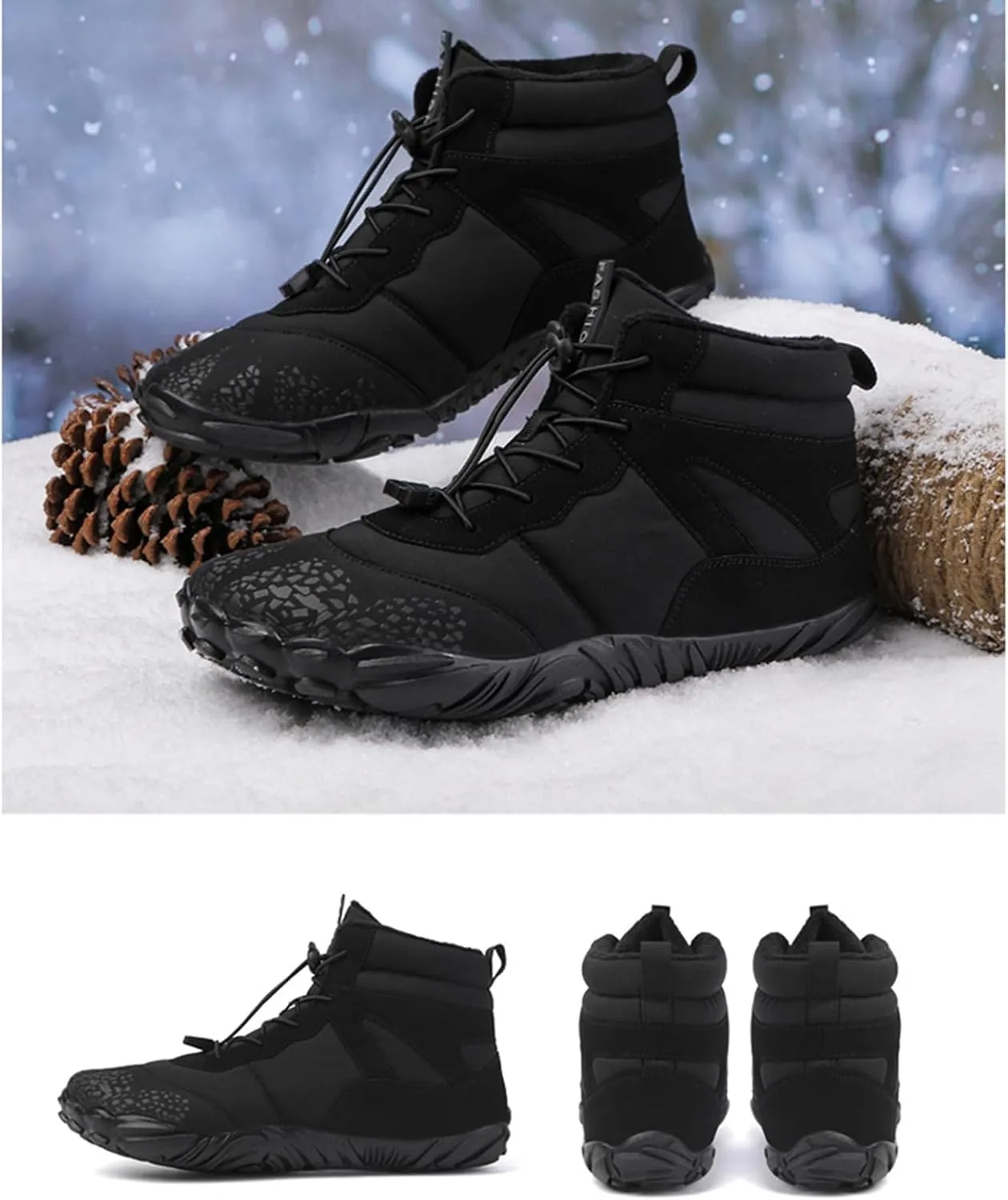 Mens Snow Boots Waterproof,Outdoor Hiking Lightweight Walking Winter Boots for Women,Comfortable Lightweight Warm Fur Lined Boots,Unisex