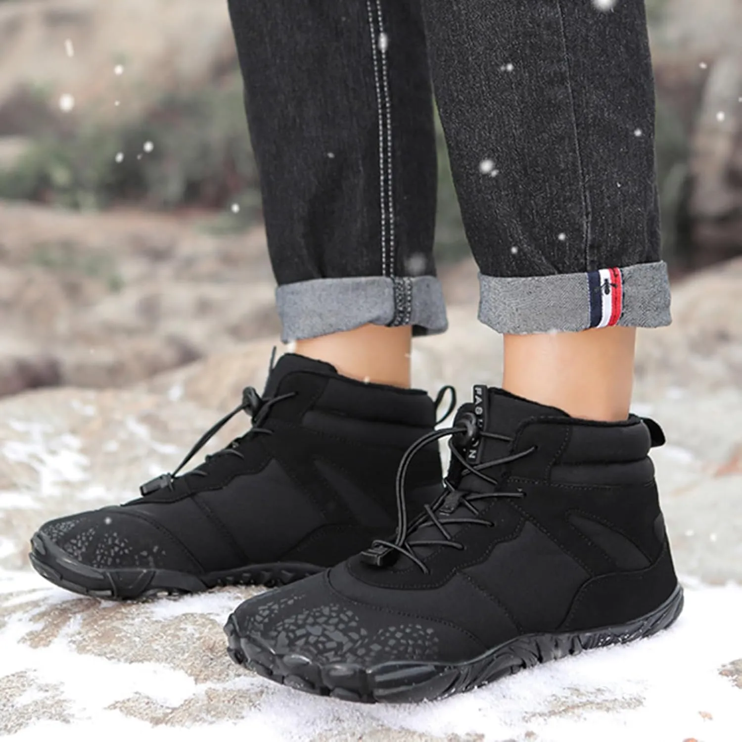 Mens Snow Boots Waterproof,Outdoor Hiking Lightweight Walking Winter Boots for Women,Comfortable Lightweight Warm Fur Lined Boots,Unisex