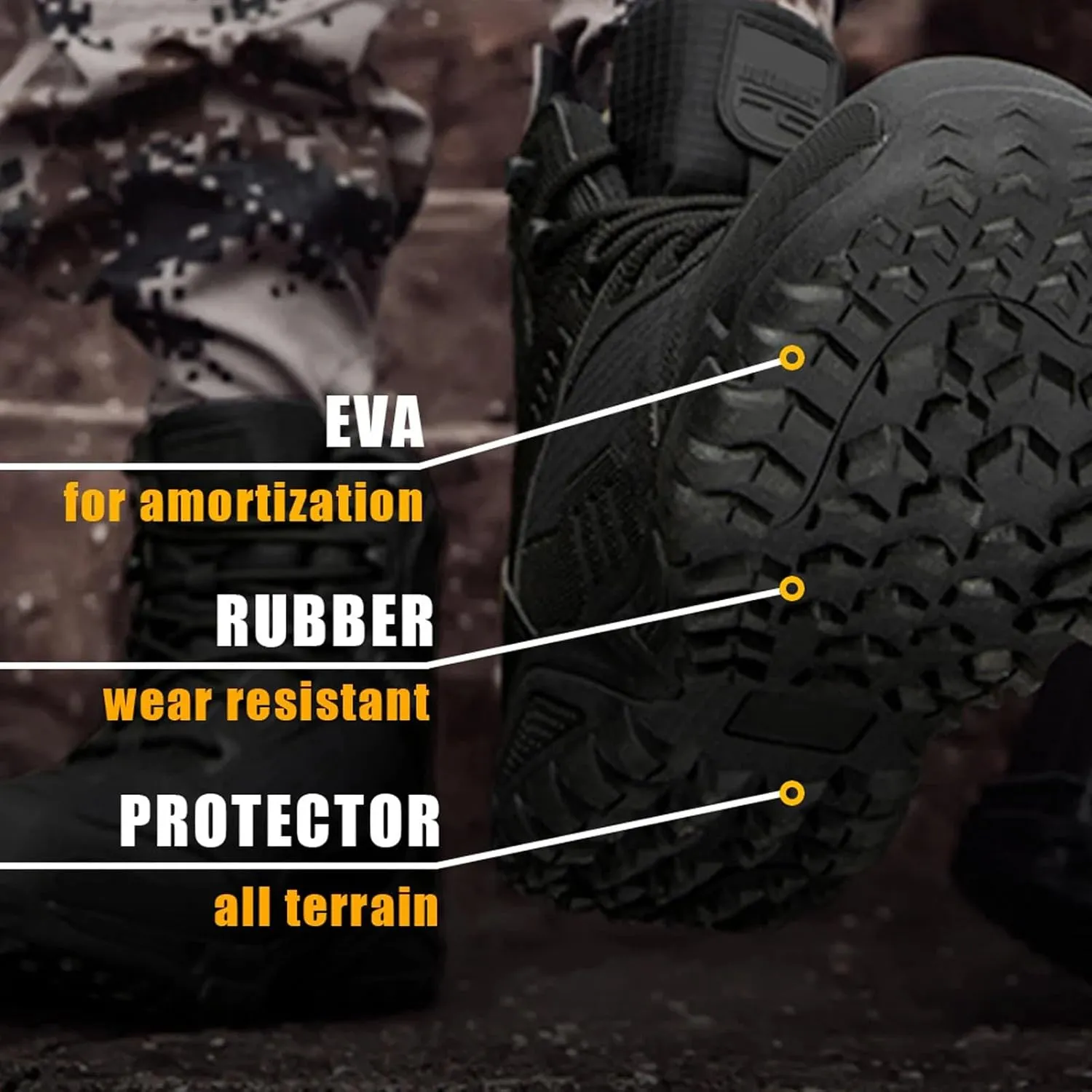 Mens Tactical Combat Boots | Waterproof, Lightweight, Slip-Resistant Hiking Boots for Outdoor, Work, and Military Use