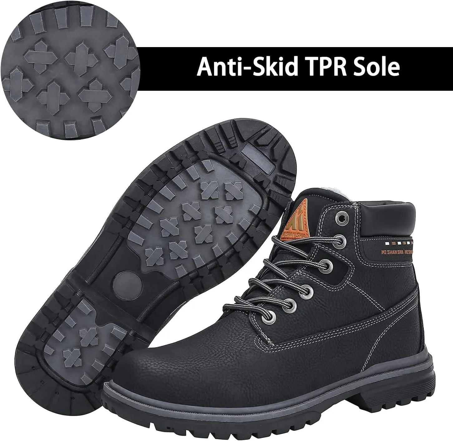 Mishansha Mens Womens Winter Hiking Boots Waterproof Non Slip Warm Lined Snow Boots for Outdoor Trekking