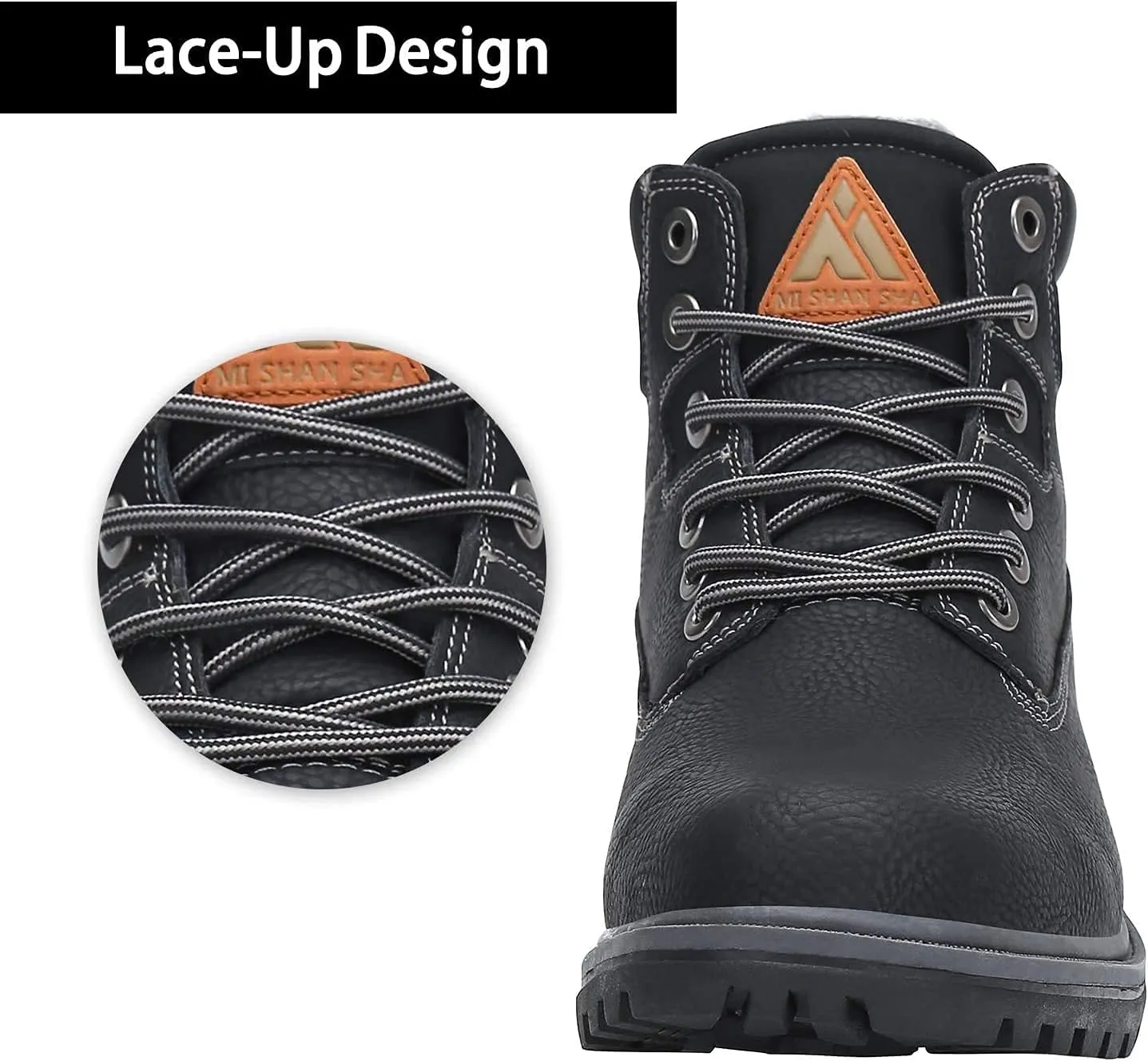 Mishansha Mens Womens Winter Hiking Boots Waterproof Non Slip Warm Lined Snow Boots for Outdoor Trekking
