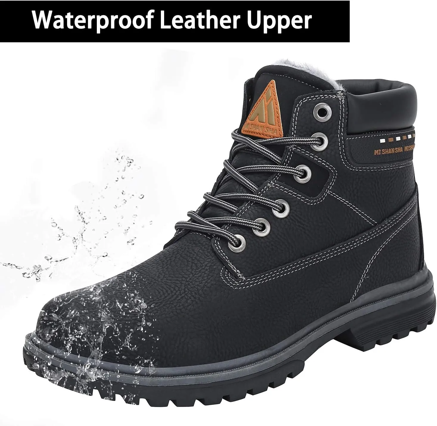 Mishansha Mens Womens Winter Hiking Boots Waterproof Non Slip Warm Lined Snow Boots for Outdoor Trekking