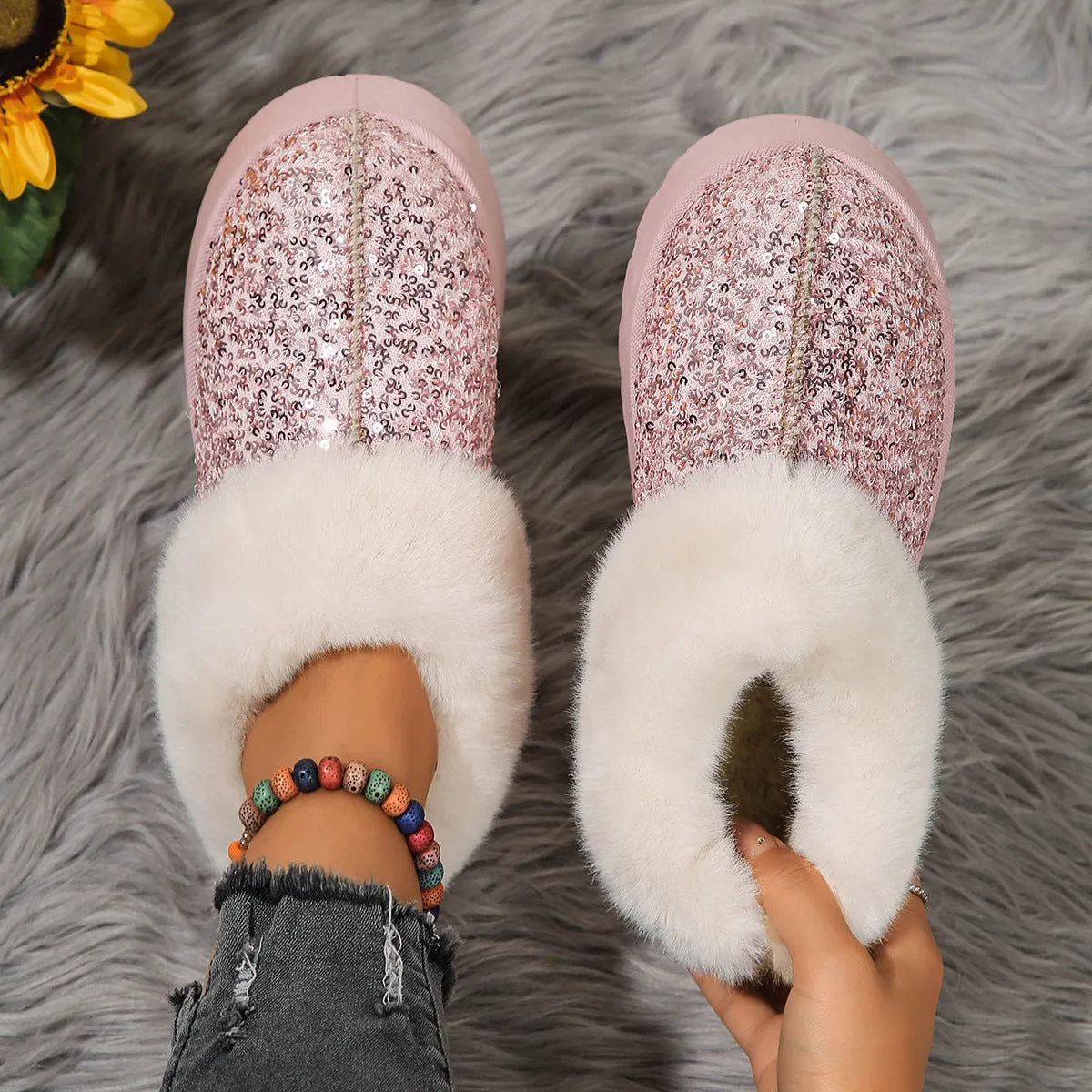 Nemesia Platform Glitter Snow Boots