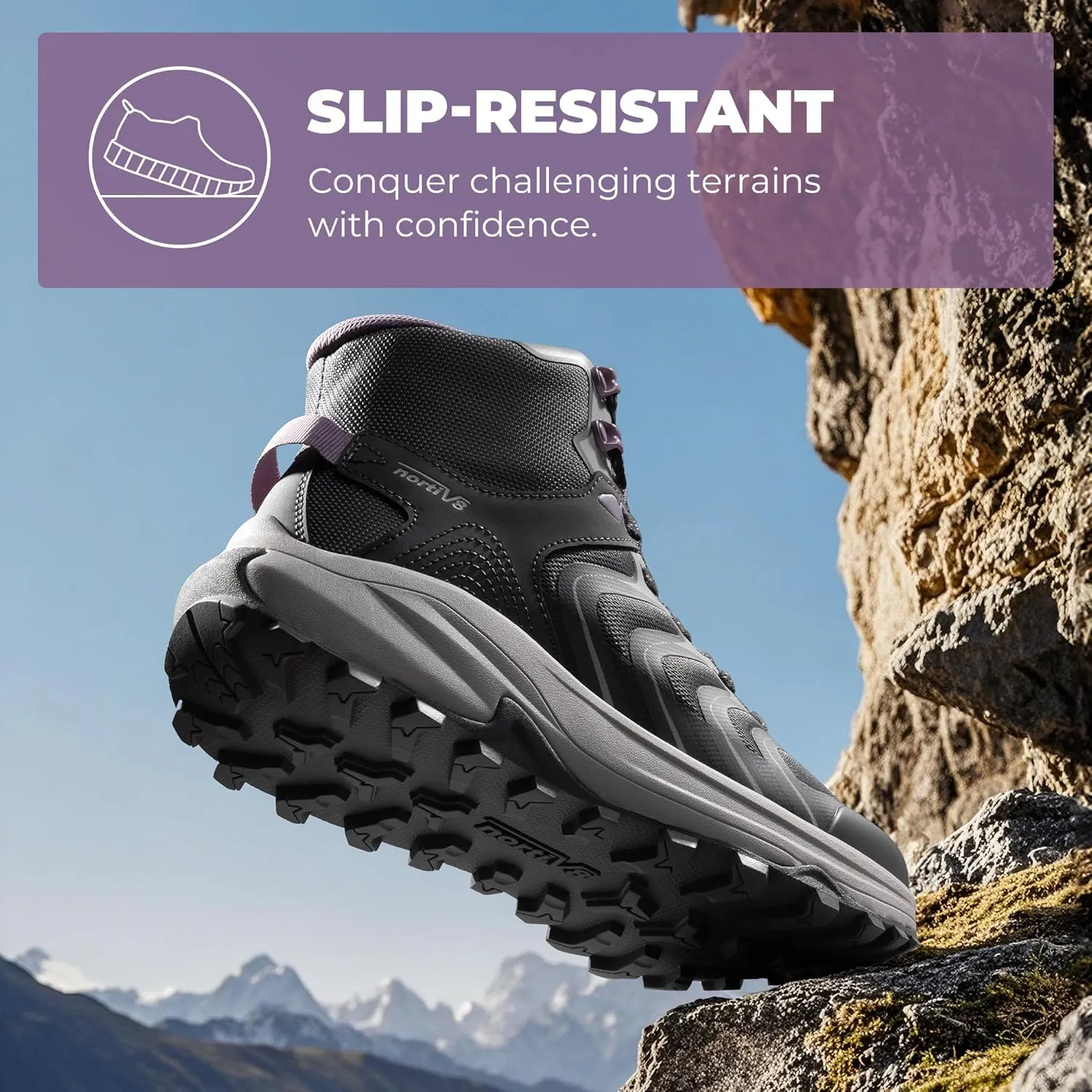 NORTIV 8 Women's Hiking Boots Waterproof with Arch Support Sneakers Walking Outdoor Comfortable Lightweight Boot Echo Mid