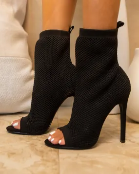 Peep Toe Booties High Heel Ready To Wear-2 By Mata Shoes