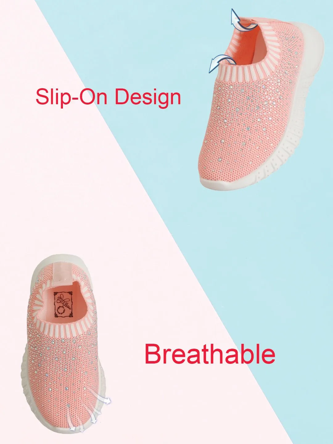 Pink Serenity: Breathable Soft Knit Slip-On Shoes