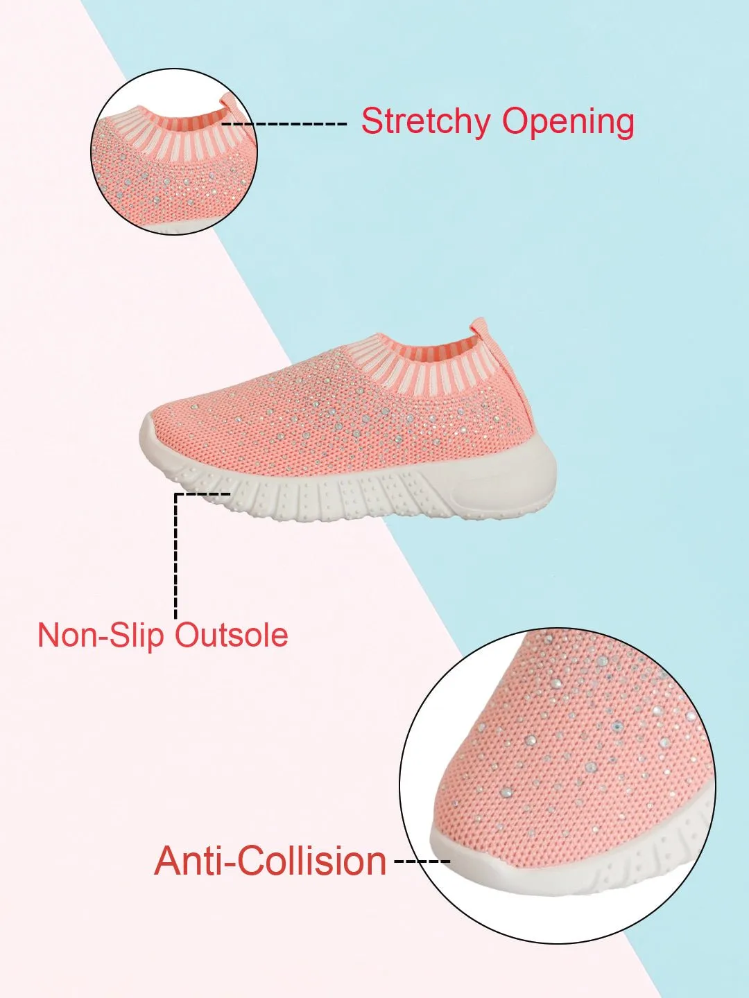 Pink Serenity: Breathable Soft Knit Slip-On Shoes