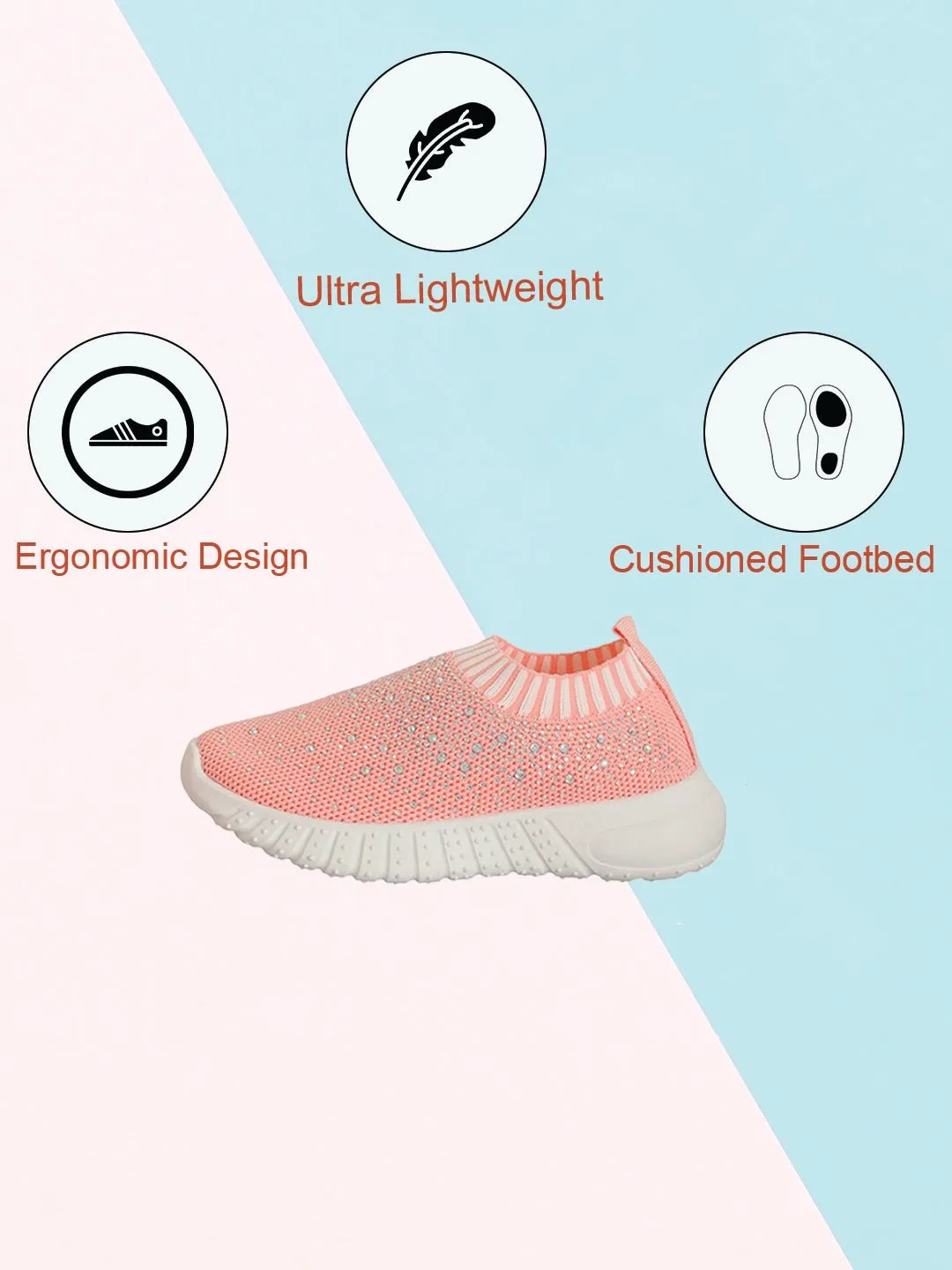 Pink Serenity: Breathable Soft Knit Slip-On Shoes