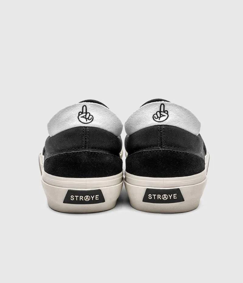 Straye Footwear Ventura Skate Shoes Slip-on Black/Bone Suede