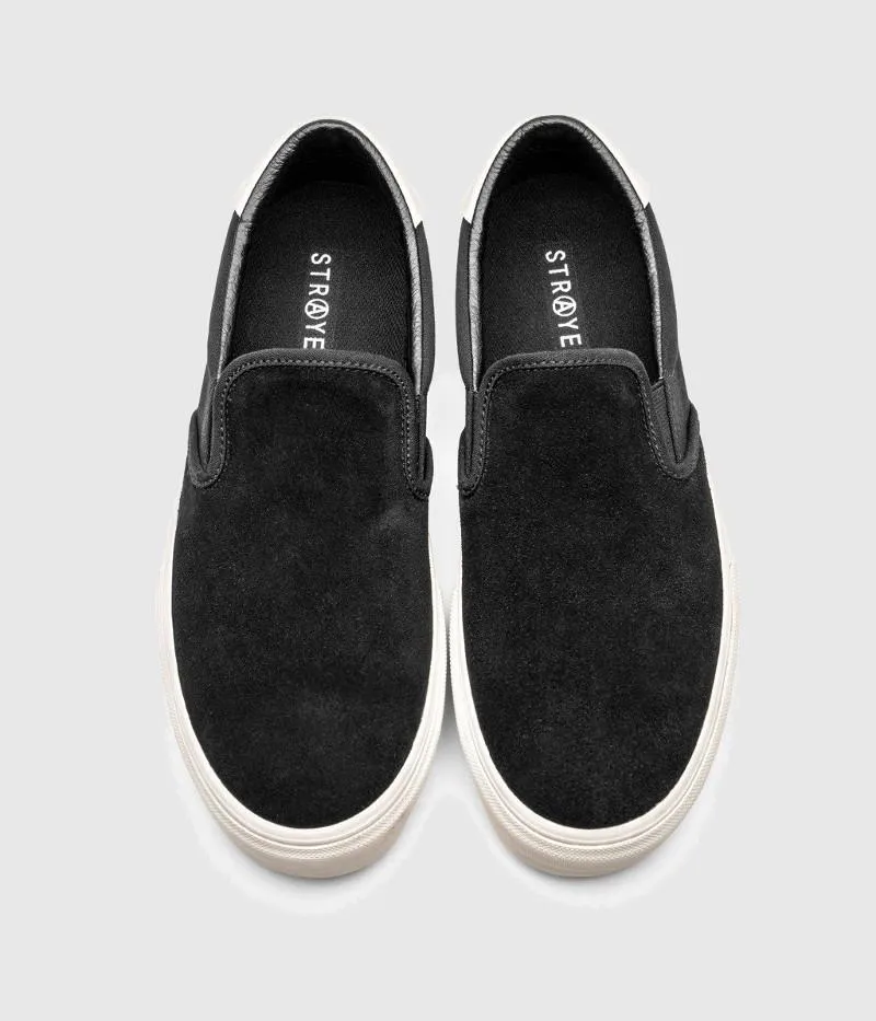 Straye Footwear Ventura Skate Shoes Slip-on Black/Bone Suede