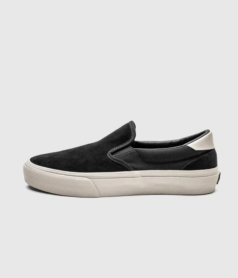 Straye Footwear Ventura Skate Shoes Slip-on Black/Bone Suede