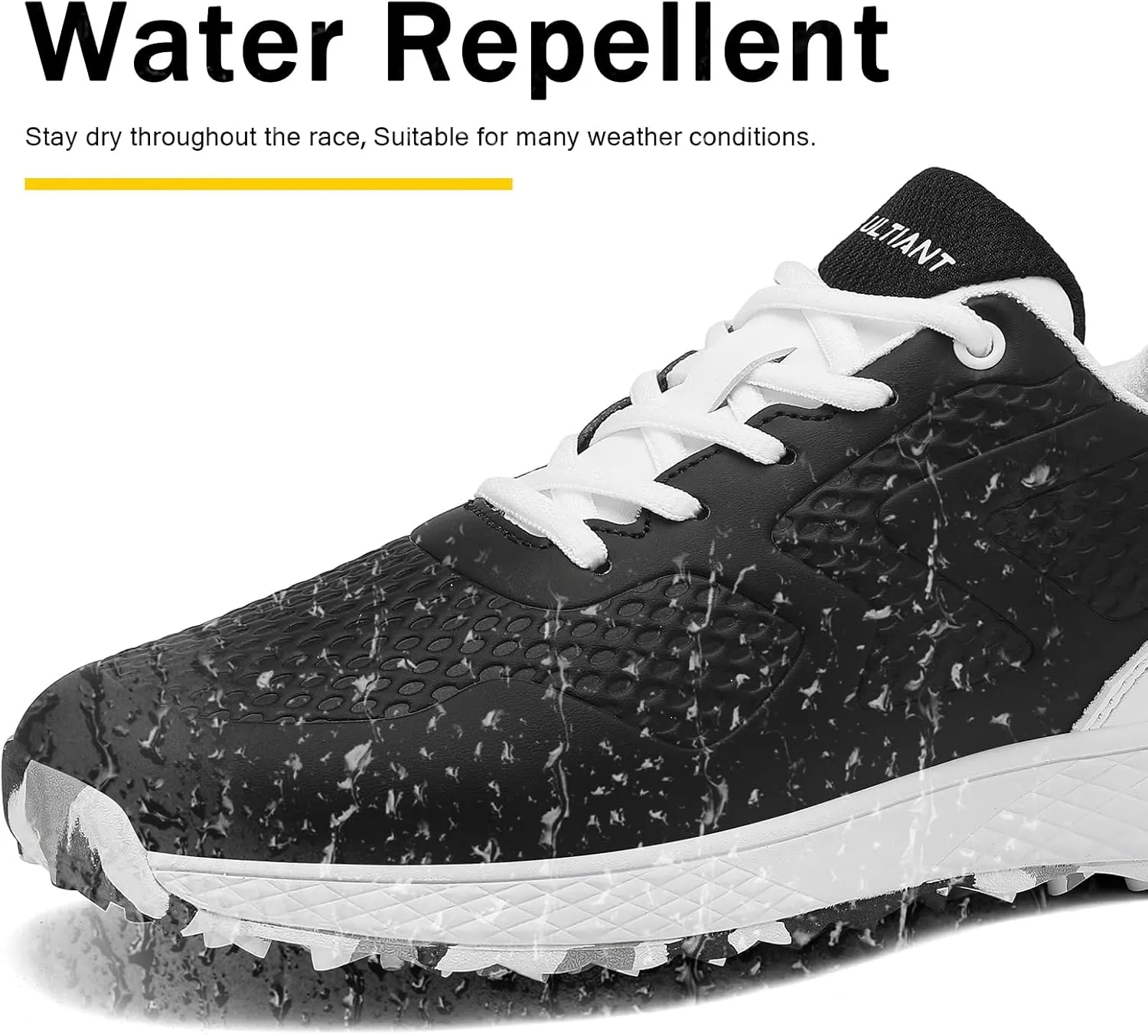 ULTIANT Golf Shoes Men Waterproof Spikeless Lightweight Non-Slip Walking Shoes Outdoor Size7.5-12