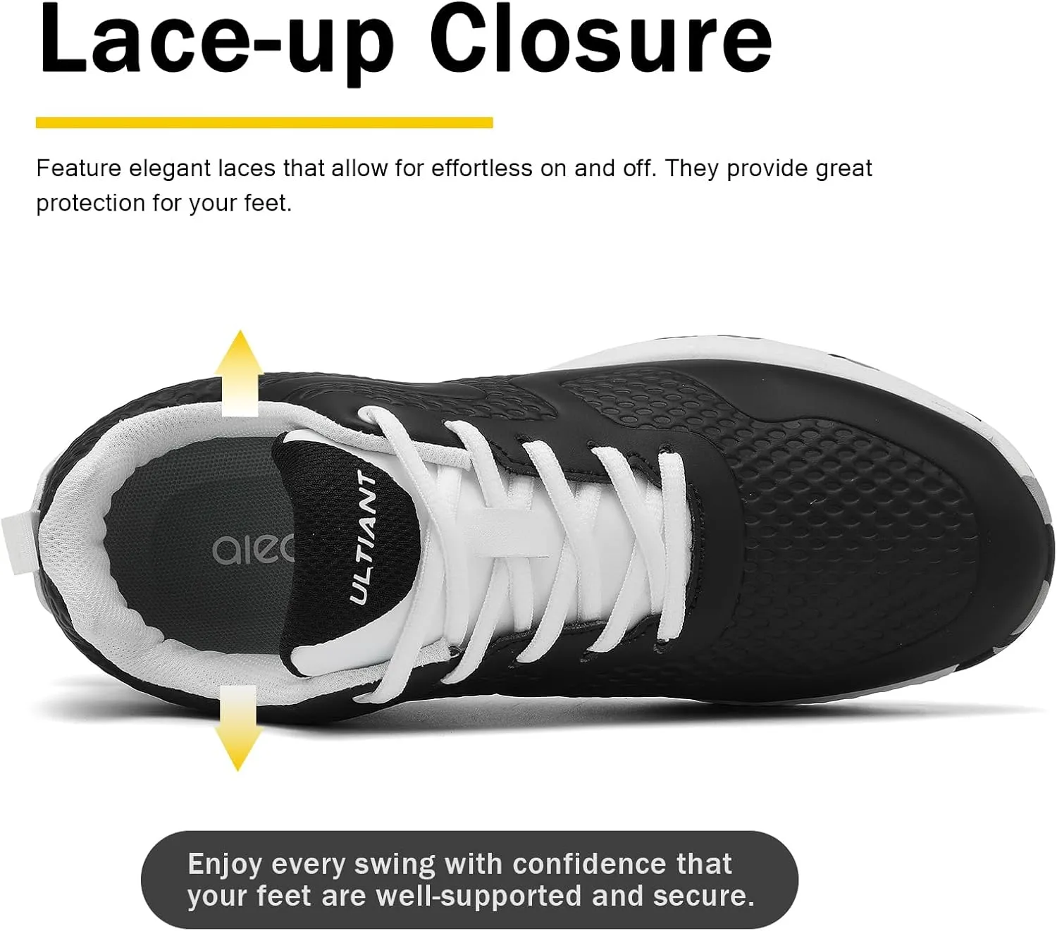 ULTIANT Golf Shoes Men Waterproof Spikeless Lightweight Non-Slip Walking Shoes Outdoor Size7.5-12