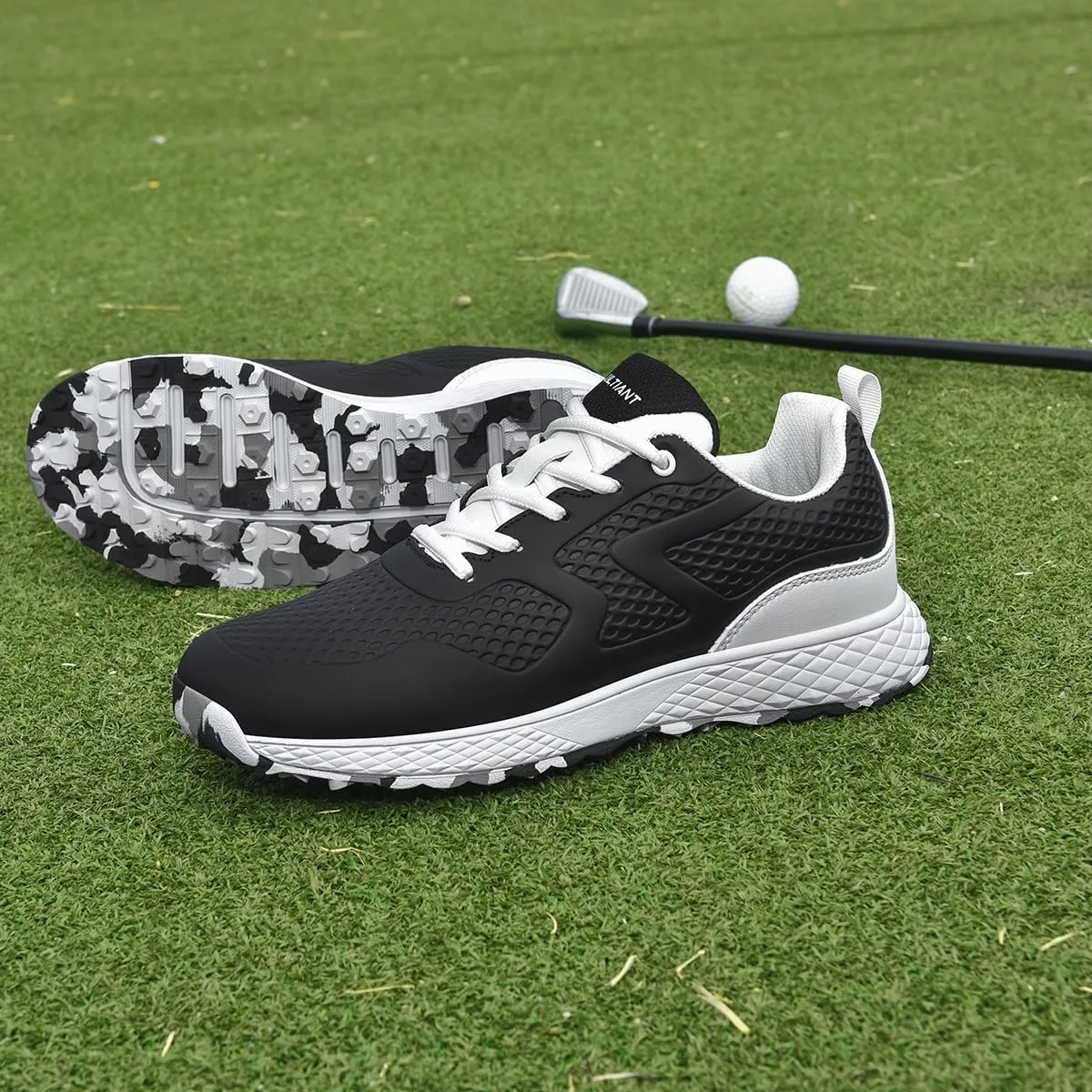 ULTIANT Golf Shoes Men Waterproof Spikeless Lightweight Non-Slip Walking Shoes Outdoor Size7.5-12
