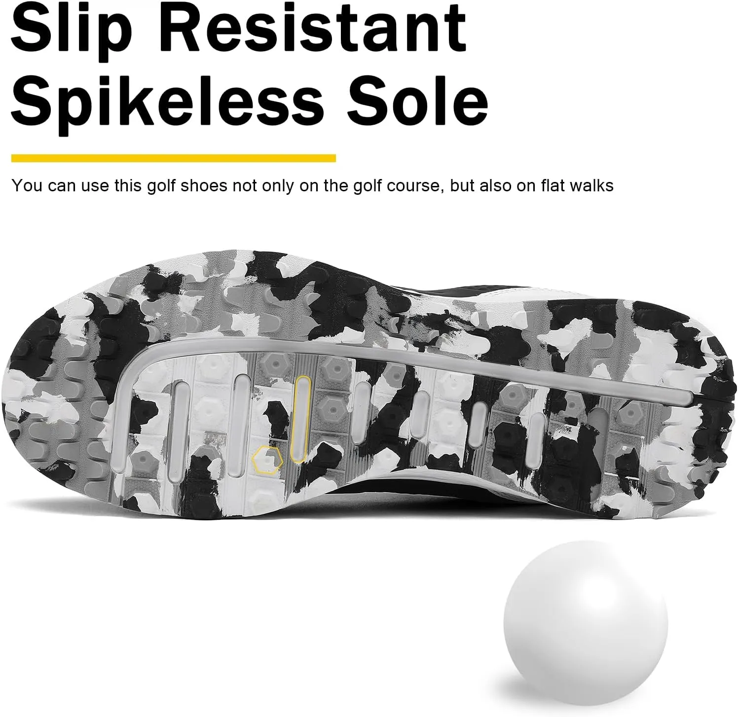 ULTIANT Golf Shoes Men Waterproof Spikeless Lightweight Non-Slip Walking Shoes Outdoor Size7.5-12